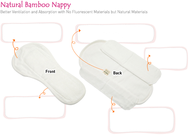 Natural bamboo nappy